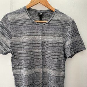 Grey and Black Stripped H&M T-Shirt
